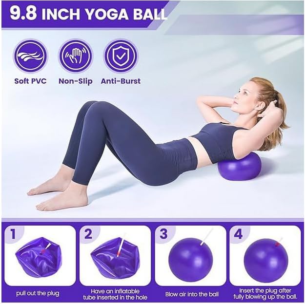 Pilates Essentials Kit for Women- 13-Piece Set Includes Pilates Ring, Yoga Ball, Yoga Bands, Figure of 8 Resistance Band, Fabric Resistance Band, Pilates Socks, and Storage Bag