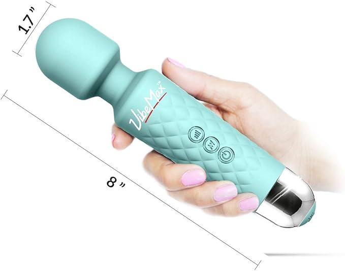 Rechargeable Personal Massager - Powerful Multi Speed Vibration - Whisper Quiet - Waterproof - for Muscle Tension Relief in Neck, Back, Shoulders, Legs and Feet - Turquoise