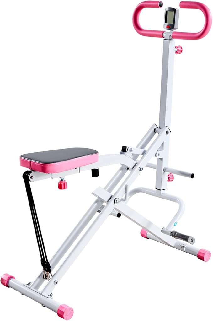 VEVOR Squat Machine, Deep Squat Rowing Machine for Home, Easy Setup & Foldable Exercise Equipment, Glute Trainer Machine with 2/3 High-Strength Resistance Bands, Glutes & Leg Home Workout Machine