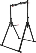 Foldable Pull Up Bar Station, Adjustable Multifunctional Fitness Tower Station, Power Tower Dip Bar for Pull-up Push-up, Home Gym Strength Training Workout Equipment, 440lbs Support Weight