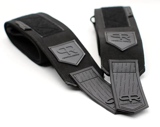 Elbow Wraps for Weightlifting - Heavy Duty Construction, 25% More Elasticity, Reinforced Stitching, Extra Wide Fastener, Easy to Adjust, All Black