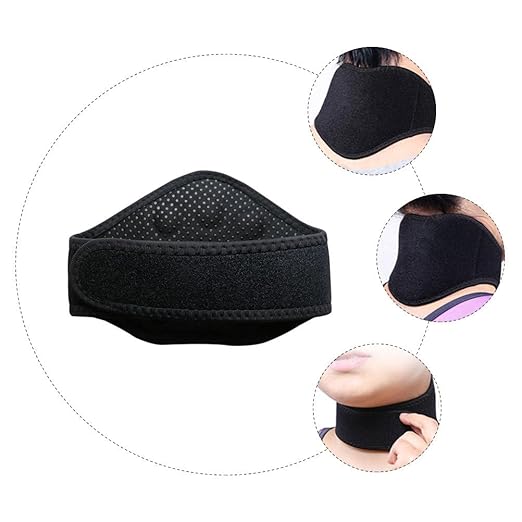 Neck Support Brace Strap: Adjustable Warm Magnetic Collar Self Heating Wrap Tourmaline - Neck Support for Men and Women