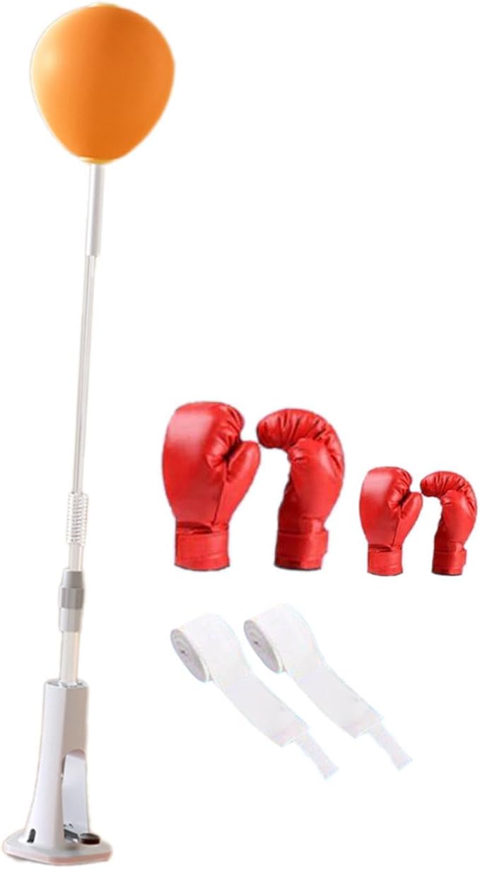 Punching Bag with Stand Boxing Reaction Ball with Gloves Gear MMA Equipment Hand Eye Coordination Training Adjustable Height