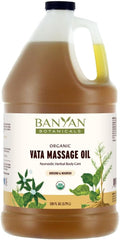 Banyan Botanicals Vata Massage Oil, 128 oz - USDA Organic - Relaxing & Warming - Grounding Herbal Massage Oil for Skin & Muscles