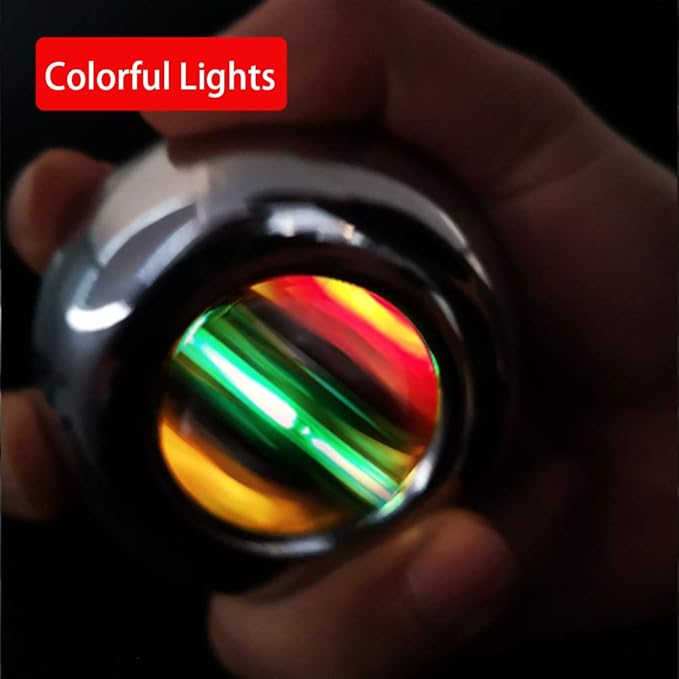 Auto-Start Wrist Power Gyro Ball with LED Lights, Wrist Strengthener and Forearm Exerciser for Stronger Arm Fingers and Muscle