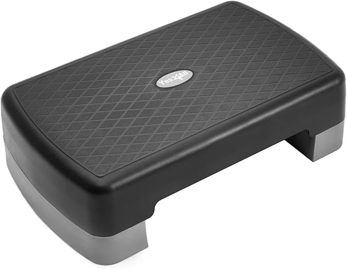 Yes4All Aerobic Exercise Step Platform, Exercise Stepper with Risers for Cardio and Strength Training, Workout Stepper for Home Gym
