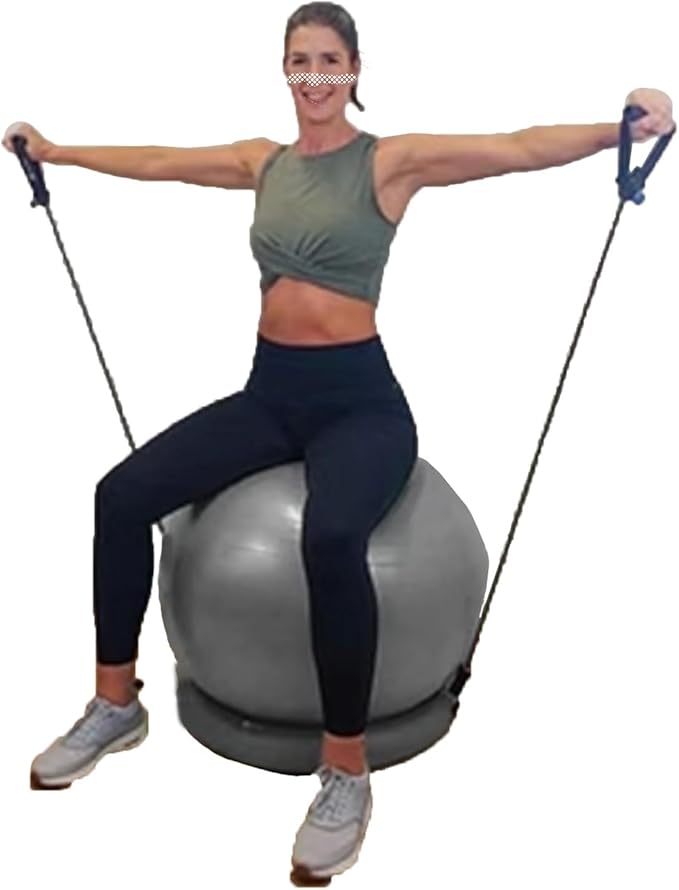 CMYUN Yoga Ball Chair Workout Ball Chair for Yoga/Fitness, Stability Ball Chair for Office Home Classroom, Pregnancy Ball Seat with Pump, Relieve Back Pain (Size : Diameter 75cm (29 1/2"))