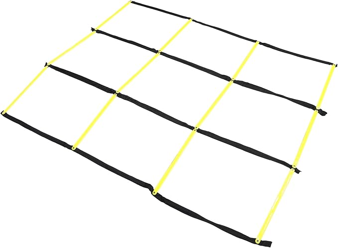 Agility Ladder Soccer Training Equipment, Nine-Square Speed Agility Ladder with Foldable Soft Ropes for Footwork and Football Fitness Workouts