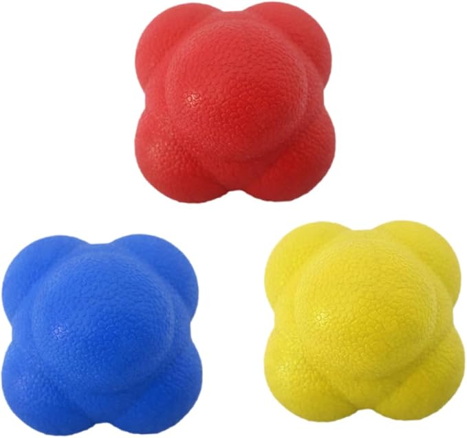 Yardwe 3pcs Hexagonal Reaction Ball Reflex Ball for Agility Training for Fitness Exercise Tennis Badminton