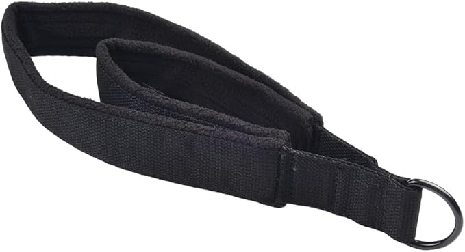 Double Loop Pilates Foot Straps Reformer Fitness Equipment, 2-Pack Cotton Webbing with for Polar Fleece, for Most Pilates Beds, Black