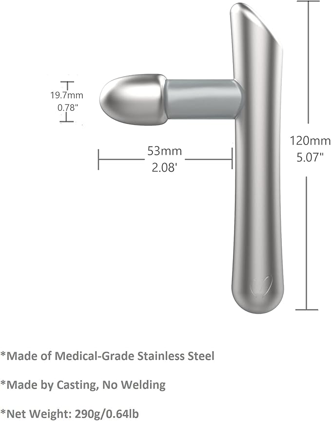 T-Bar Massage Tool - Myofascial & Foot Reflexology Massager, Stainless Steel, Heavy Duty