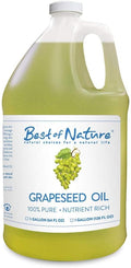Best of Nature 100% Pure Grapeseed Oil - Unscented, Lightweight, Non-Greasy Moisturizer for Hair, Skin, Face & Aromatherapy, Carrier Oil for Essential Oils, Gallon (128 fl oz)
