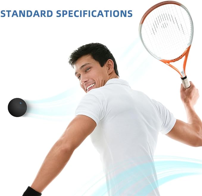 Kisangel 3Pcs Single Dot Training Balls Rubber Racquetballs High Bounce Practice Balls for Indoor Outdoor Squash Training