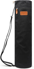 Canvas Yoga Mat Bag with Adjustable Strap & Pockets, Full-Zip Travel Gym Tote for Women & Men, Fits 1/4" & 1/3" Thick Mats, Lightweight Carrier for Yoga, Studio, Workout, Outdoor Use