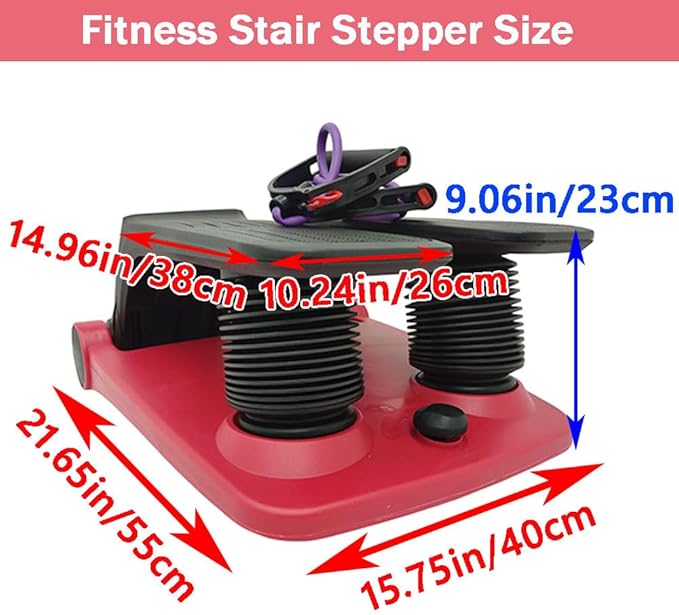 INTBUYING Steppers for Exercise Stair Stepper Stepper Climber Fitness Machine with Resistance Bands Stair Stepper Exercise Equipment Mini Stepper with 220LB Loading Capacity