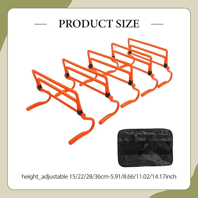 5Pcs Agility Training Hurdles Agility Speed Training Equipment Adjustable Height for Soccer Outdoor Sports Foot Exercise