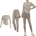 Pilates Outfits For Women, Size Xxl Black Two Piece Sets For 135-150, Activewear In Polyester And Spandex Fabric, Includes Long Sleeve Top And Leggings Or Shorts