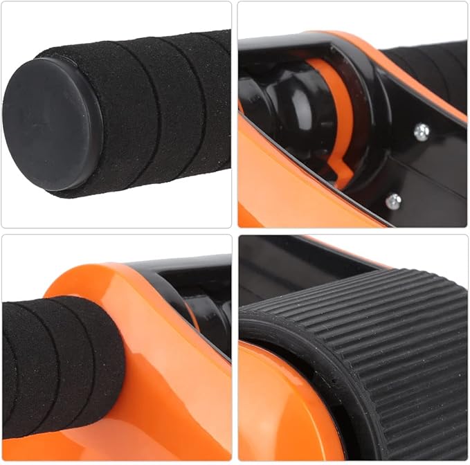 2 Wheels Ab Roller Wheel, Abdominal Muscle Exerciser, Dual - Wheel Core Trainer with Knee Pad for Home Gym, Stable Aluminum Alloy Frame, Foldable Design for Full - Body