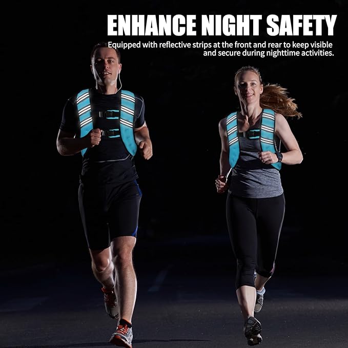 Weighted Vest for Women Men, 6lb/8lb/12lb/16lb/20lb/25lb/30lb Adjustable Weight Vest with Reflective Stripes for Workout, Strength Training, Running, Fitness, Muscle Building, Weight Loss, Rucking Vest With Phone Pouch