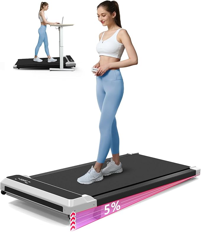 Walking Pad Treadmill with Incline,Under Desk Treadmill with Incline 2 in 1 for Walking and Jogging,2.5HP Compact Incline Walking Pad for Home Office with Remote Control
