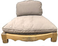 Handcrafted Wooden Meditation Chair with Woven Seagrass Seat, 30 x 28 x 18 inches (Stone)