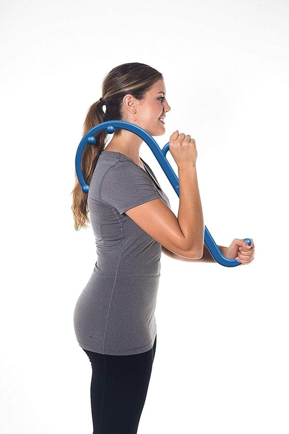Massage Trigger Point Cane, Body Deep Tissue, Handheld Back, Neck, Shoulder, Leg and Feet Massager Rod, Muscle Release Tool Self Massage Hook Cane for Women & Men, Blue