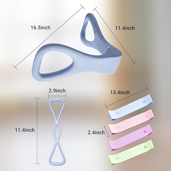 Home Pilates Essential Kit for Women, Pilates Equipment Set with Pelvic Floor Trainer, Resistance Bands for Beginners Home Workouts