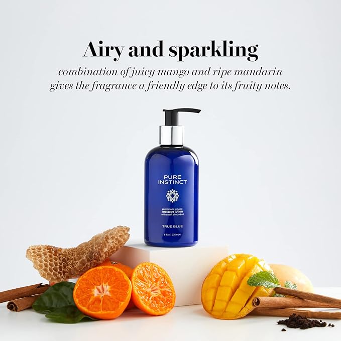 Pure Instinct Pheromone Massage Lotion True Blue 8oz