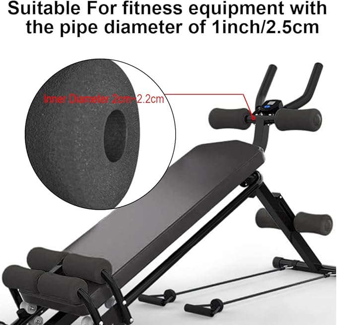 Foam Foot Pads Rollers Two Pair for Home Gym Exercise Machines Equipments Replacements with 1 Inch(2.5cm) Rod (Foam 5.71" X 2.95" Od X 0.87" Id)