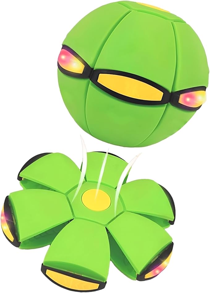 Magic Bouncing Ball, Children's Bouncing Ball, Automatic Rebound Double The Fun, Magics Flying Saucer (3 Light,Green)