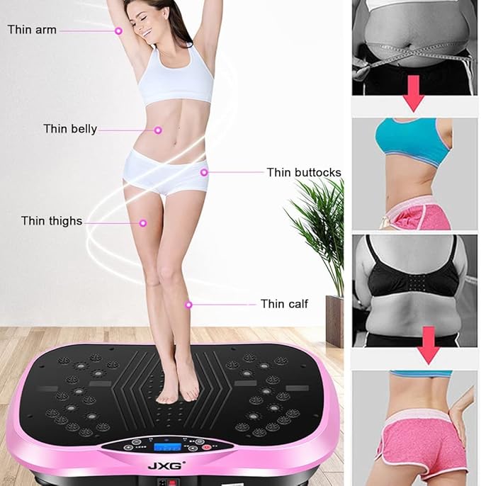 Vibration Platform with Resistance Exercise Band - Vibrating Shaker Power Machine - Equipment for Whole Body Home Fitness - PulsatingTraining
