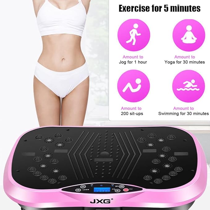 Vibration Platform with Resistance Exercise Band - Vibrating Shaker Power Machine - Equipment for Whole Body Home Fitness - PulsatingTraining