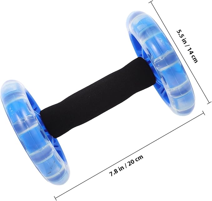 Twin-wheel Ab Roller Fitness Wheel Blue Exercise Device for Stomach Shaping and Weight Loss Training