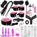 Pilates 25 Piece Fashionable Portable Fitness Couple Set, Indoor Hand, Foot, Wrist, Buttocks Fun Cosplay Accessories, Original Gift (Pink)