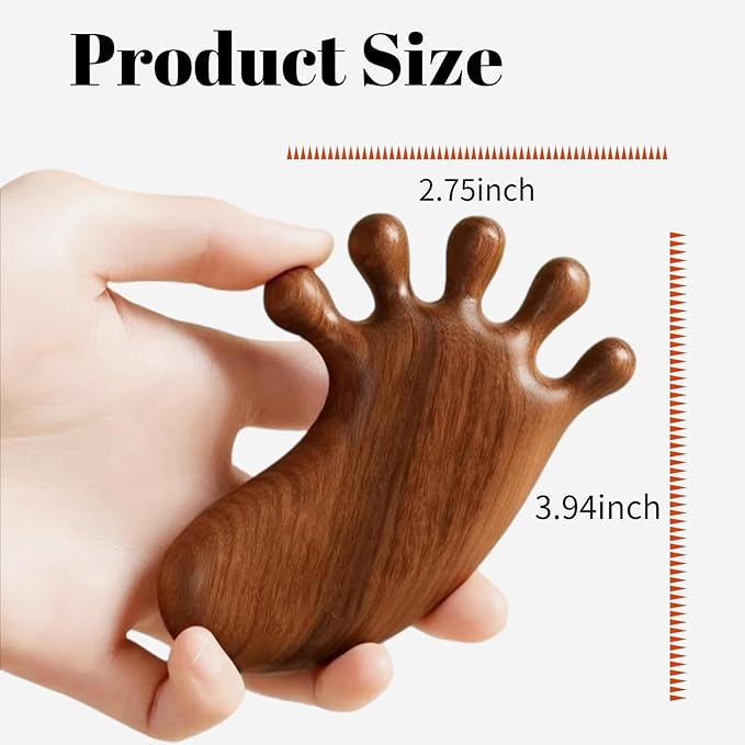Sandalwood Foot Massage Tool, Traditional Manual Reflexology Tools, Wooden Acupressure Massager for Deep Tissue, Body, Hand, Meridian Therapy, Cute Foot-Shaped Design