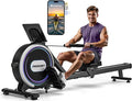 Rowing Machines for Home, 32-Level Adjustable Resistance, Magnetic Rowing Machine with App Supported, 400 LB Weight Capacity, Upgraded Dual Slide Rails with LCD Data Display Screen