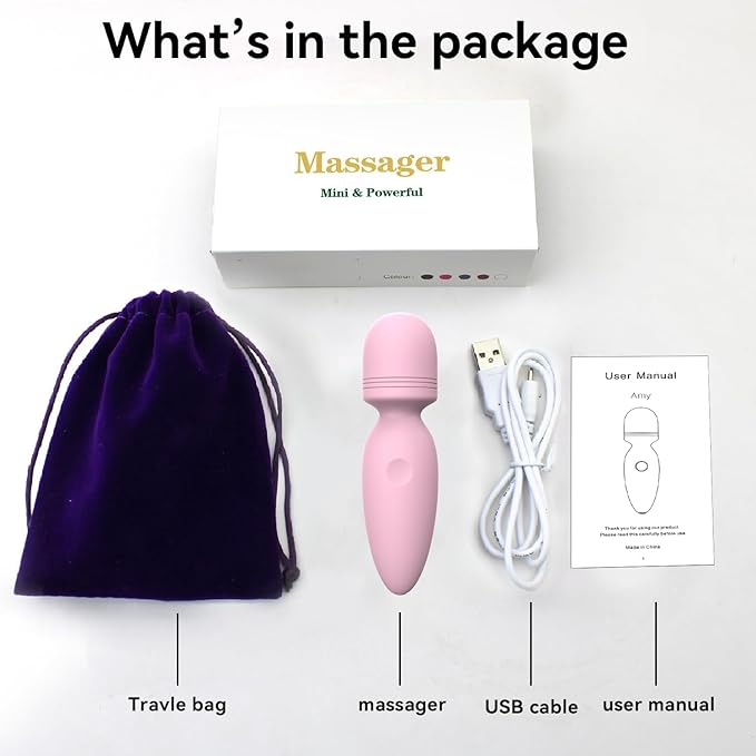 Mini Massager Tools,Small Waterproof Cordless Handheld Massager with 10 Vibration Modes, Personal Handheld Massager for Back(Pink)