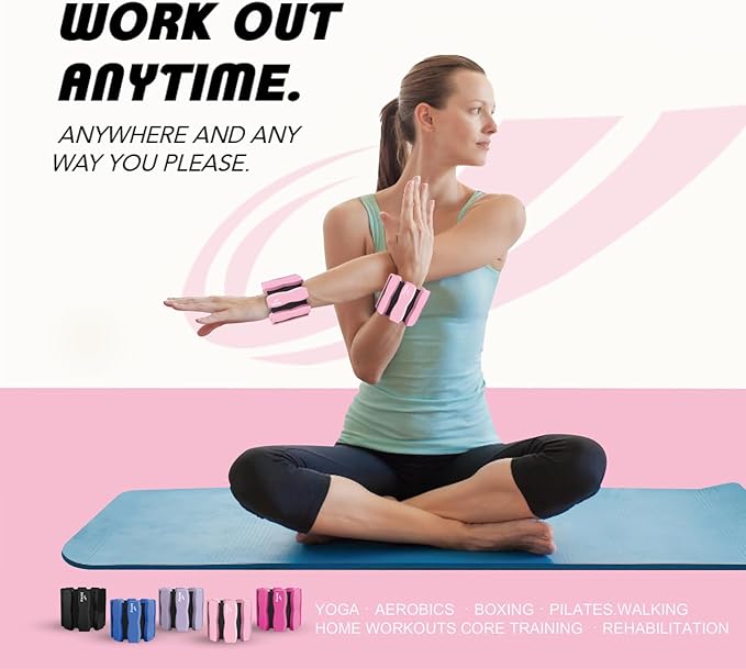Wrist Ankle Weights for Women Men, Leg Arm Wrist Weights Bangles 1lb*2 1.5lb*2 2lb*2Wearable Weights Pilates Weighted Bracelet for Strength Training Walking Swimming Exercises Yoga Physical Therapy