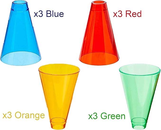 Rehabilitation Advantage Stacking Hand Replacement Cones, Set of 12, Multicolor