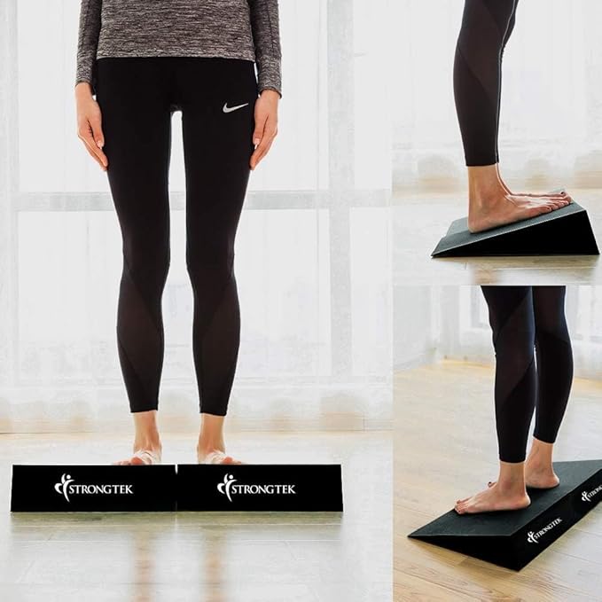 StrongTek Cork Yoga Set – Eco Yoga Mat + XL Foam Wedge Blocks, Non-Slip, Supportive & Cushioned for Hot Yoga, Stretching & Balance Training