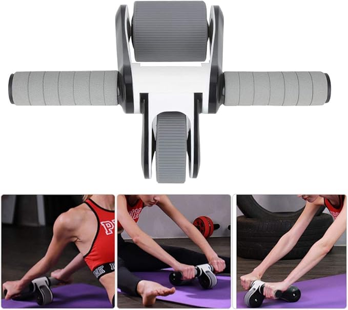 2 Wheels Ab Roller Wheel Abdominal Exerciser with Knee Pad Home Fitness Equipment
