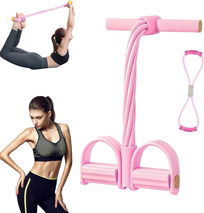 8 Tube Pedal Resistance Device, Detachable and Adjustable Pedal Resistance Device, 21 Fitness Resistance Bands, Stretching Workout Fitness Bands
