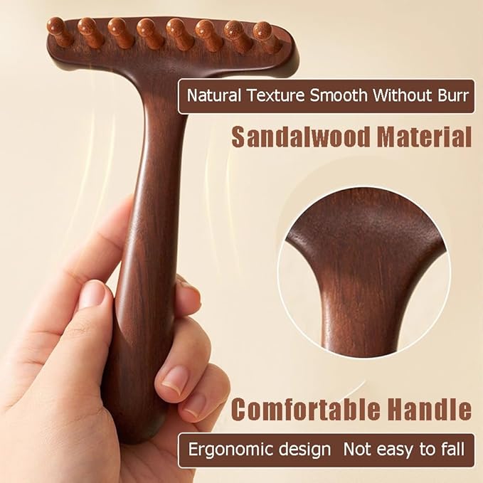 Wood Gua Sha Massage Tools Set,Scraping Scalp Comb,Scraping Natural Wooden Gua Sha Tool for Headache,Back,Neck,Shoulder Relaxation,Neck Massage Comb.