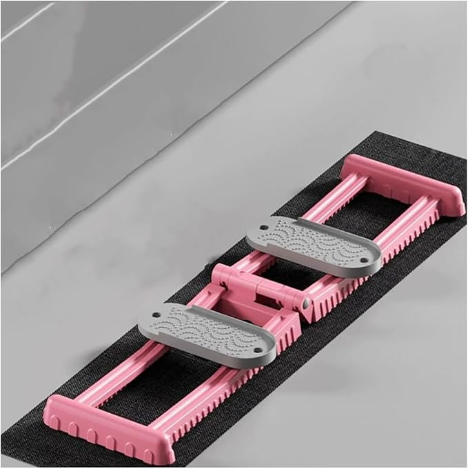 Foldable Skiing Exerciser Leg Splitter Ski Machine Portable Body Slimming Trainer Collapsible Leg Magic Machine Yoga Fitness Equipment for Use(Pink,Anti-Slip Floor mat)