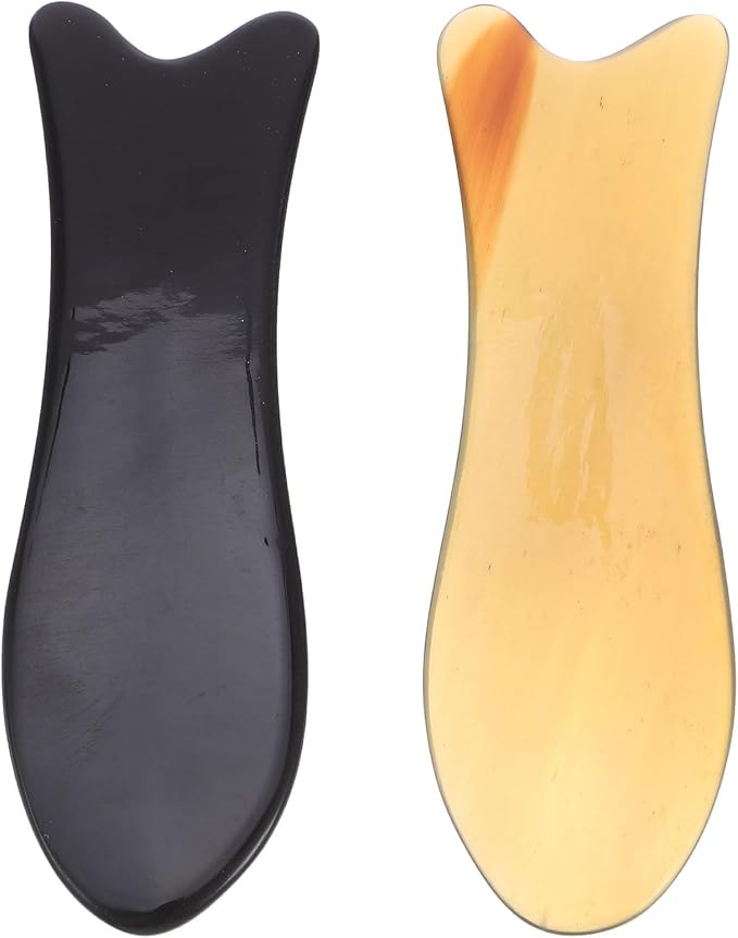 Healifty Neck Massager Neck Massager Ox Horn Board 2Pcs Massage Tool Scraping Board Thai Massage for Woman Man Travel
