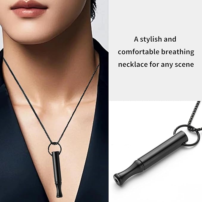 Breathing Necklace for Anxiety Relief Breathlink Stop Smoking Vaping Necklace Quit Smoking Aids Fidget Necklace for Smoking Cessation Fum Vaporless Smokeless Inhaler for Men Women Adult
