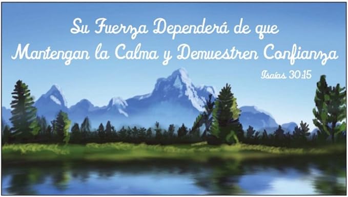Spanish 2021 Year Text Gift - Year Text Magnet Your Strength Will Be In Keeping Calm and Showing Trust (Set of 40)
