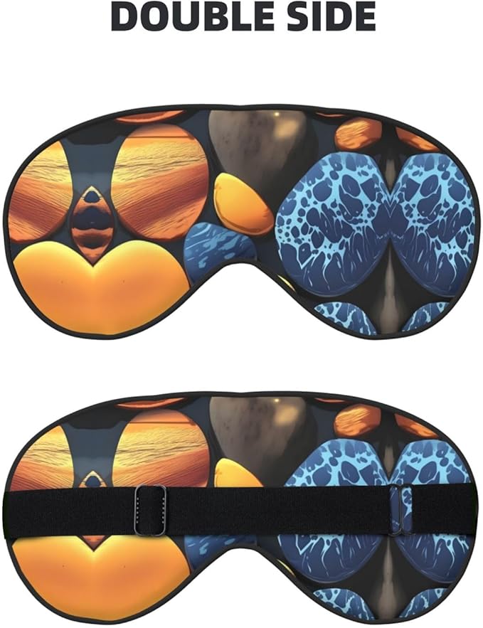 Yellow Pebbles Head-Mounted Double-Sided Light-Blocking Sleeping Eye mask to Protect Eyes and Relieve Eye Fatigue