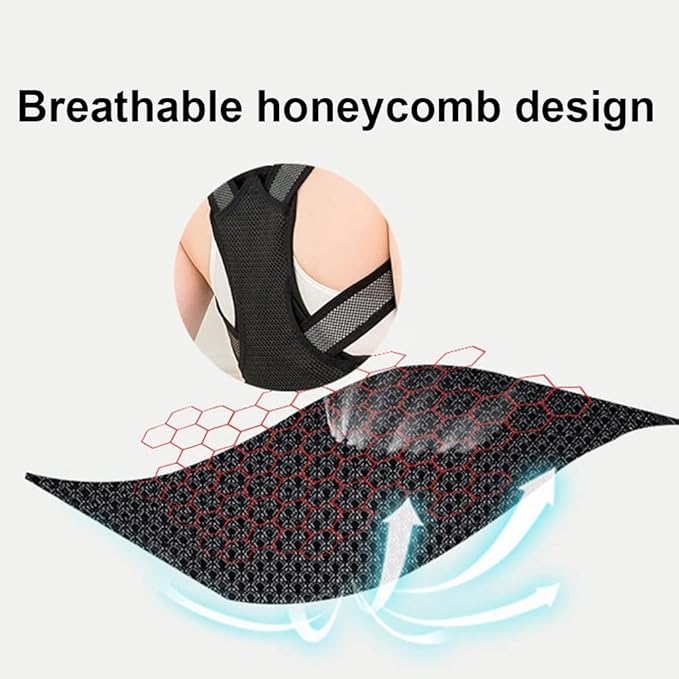 Hump Back Orthotic Device, Male and Female Adult Invisible Ultra-Thin Orthotic Clothing is Used to Relieve Pain, Kyphosis, Scoliosis and Hunchback(Black,Medium)