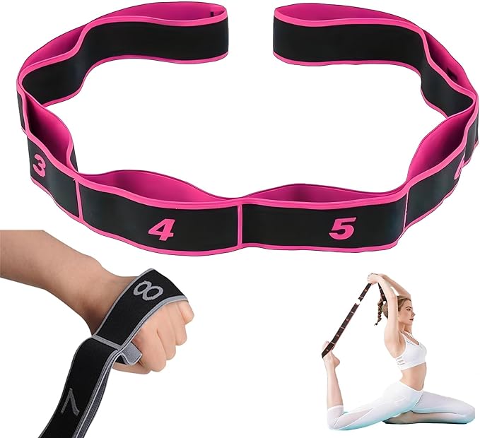 Fitness Resistance Band for Stretching and Yoga, Number Resistance Band with Handle, Adjustable Leg Stretcher Bands, Multifunction Elastic Stretch Band for Full Body Stretching Shaping